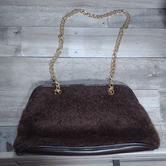Victoria's Secret Handbags - Victoria Secret Elegant Brown Fur Women Bag